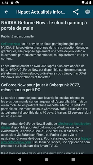 Next Actualits informatiques